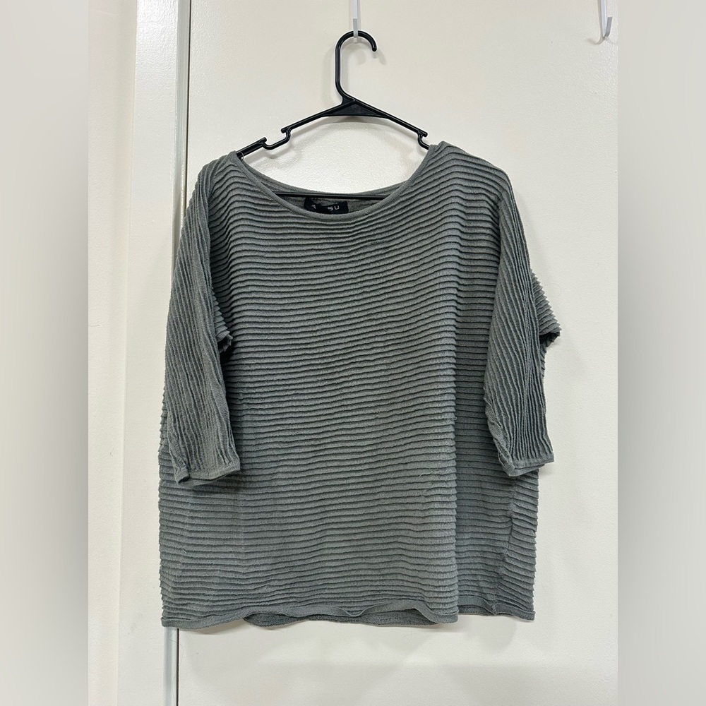 Gray Textured Women's Top